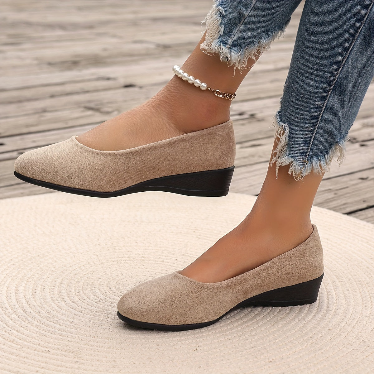 Béatrice™ | Ballerines confortables à talon compensé