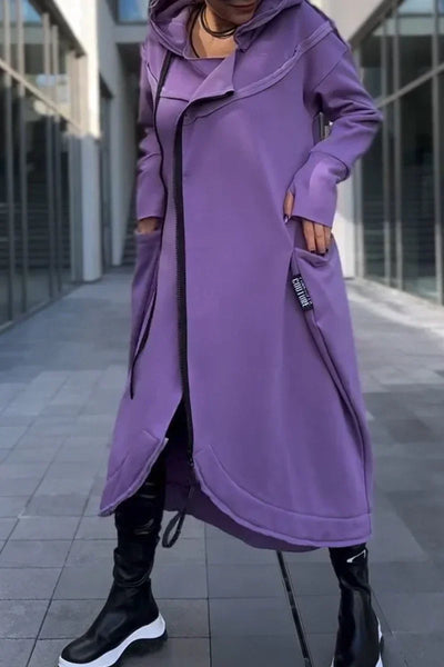 Élodie™ | Sweat à capuche long zippé en tissu léger et respirant