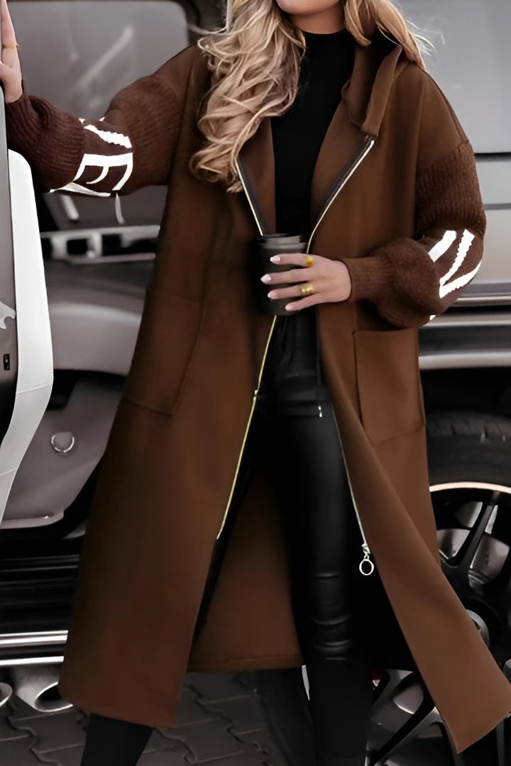 Peggy™ | Veste femme avec manches en tricot et capuche