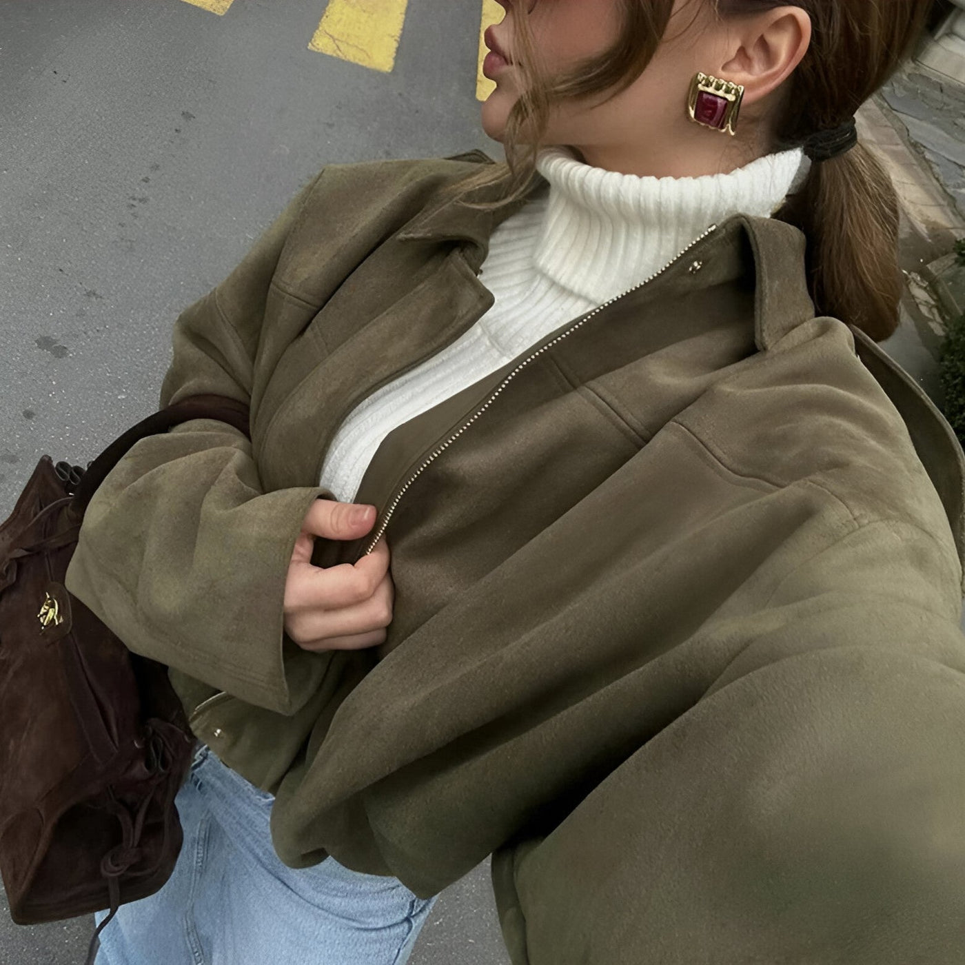 Mireille™ | Blouson bombardier en daim