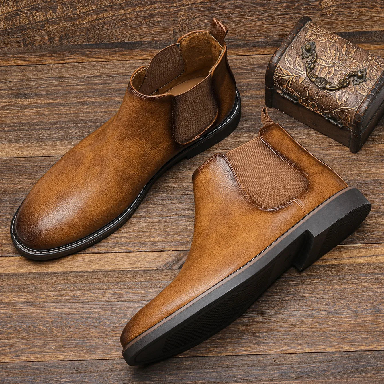 Björn™ | Bottines Chelsea en cuir cèdre