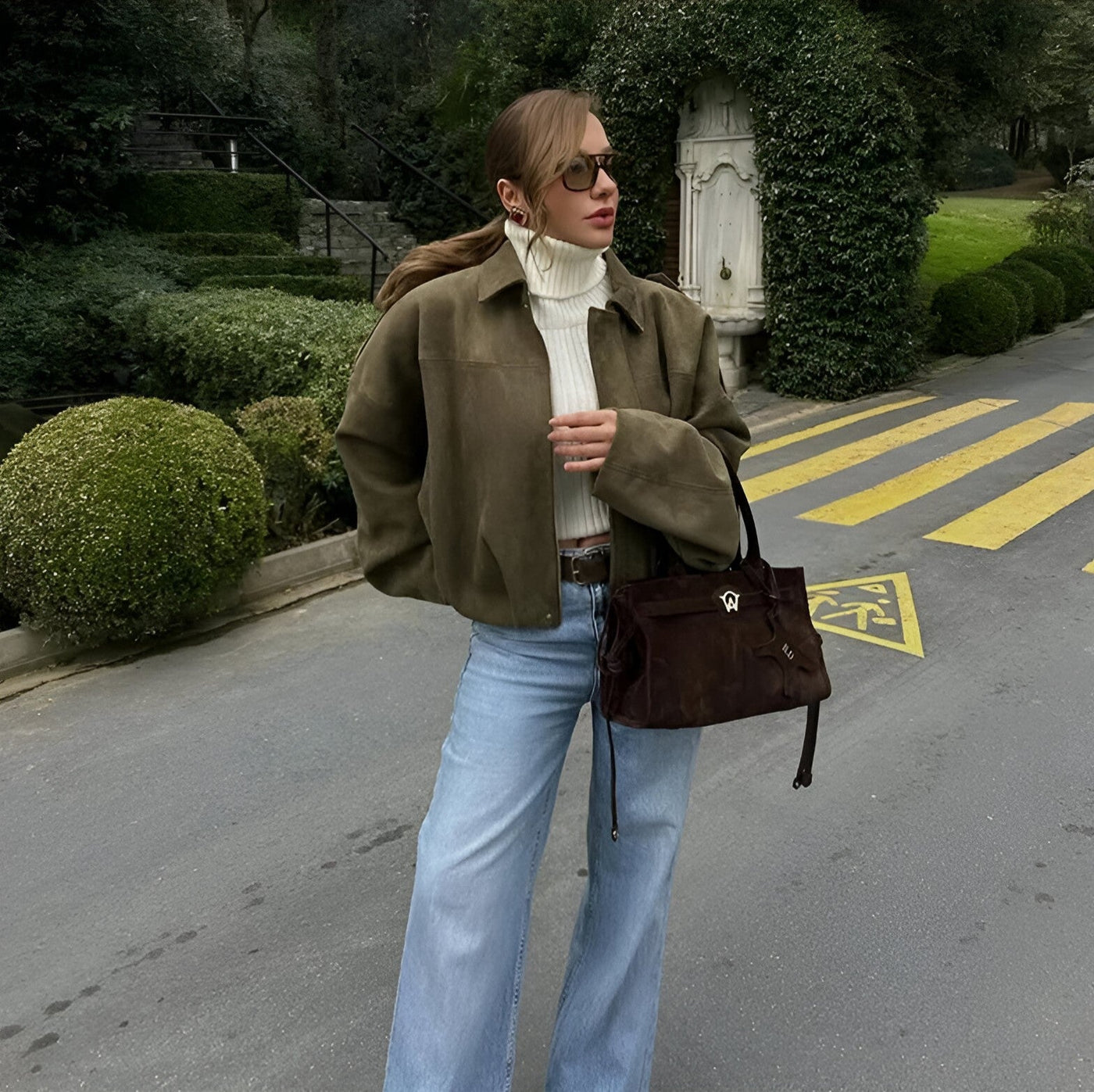 Mireille™ | Blouson bombardier en daim