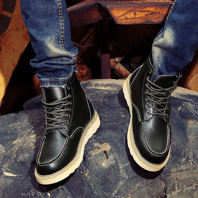 Mathieu™ | Bottes en cuir véritable rétro