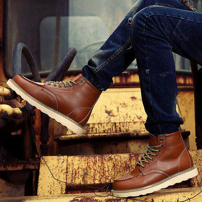 Mathieu™ | Bottes en cuir véritable rétro
