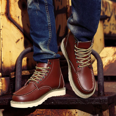 Mathieu™ | Bottes en cuir véritable rétro