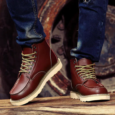 Mathieu™ | Bottes en cuir véritable rétro
