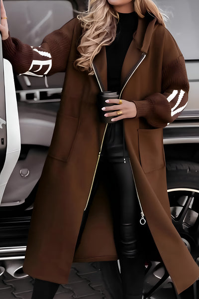 Peggy™ | Veste femme avec manches en tricot et capuche