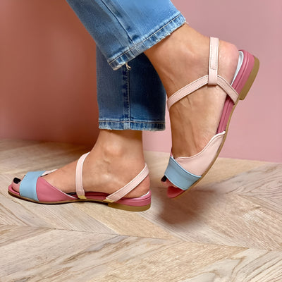 Eva™ | Sandales roses asymétriques