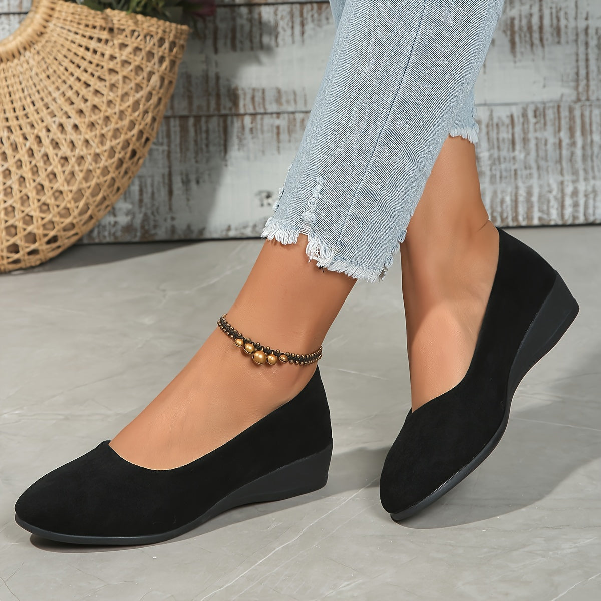 Béatrice™ | Ballerines confortables à talon compensé