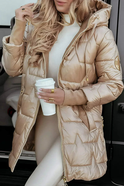 Doréline™ | Manteau d’hiver élégant avec capuche et doublure