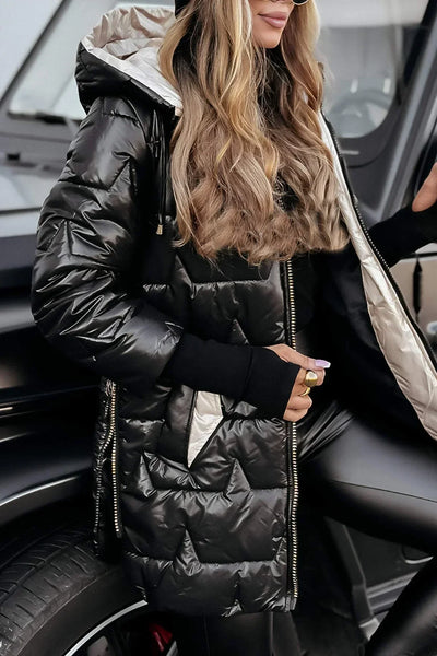 Doréline™ | Manteau d’hiver élégant avec capuche et doublure
