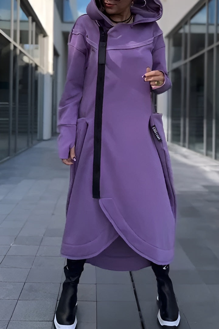 Élodie™ | Sweat à capuche long zippé en tissu léger et respirant