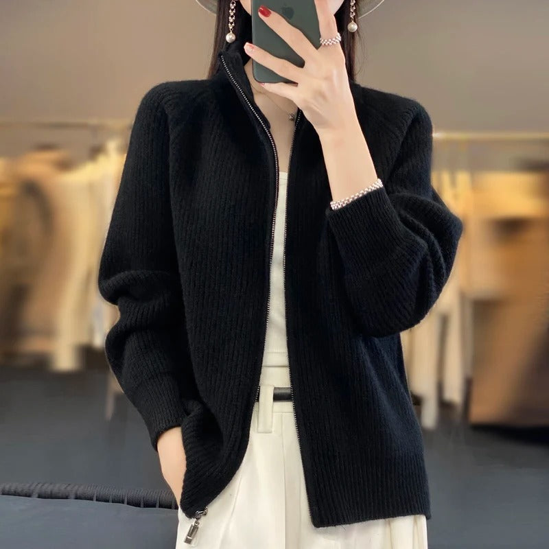Michèle™ | Gilet zippé en pure laine