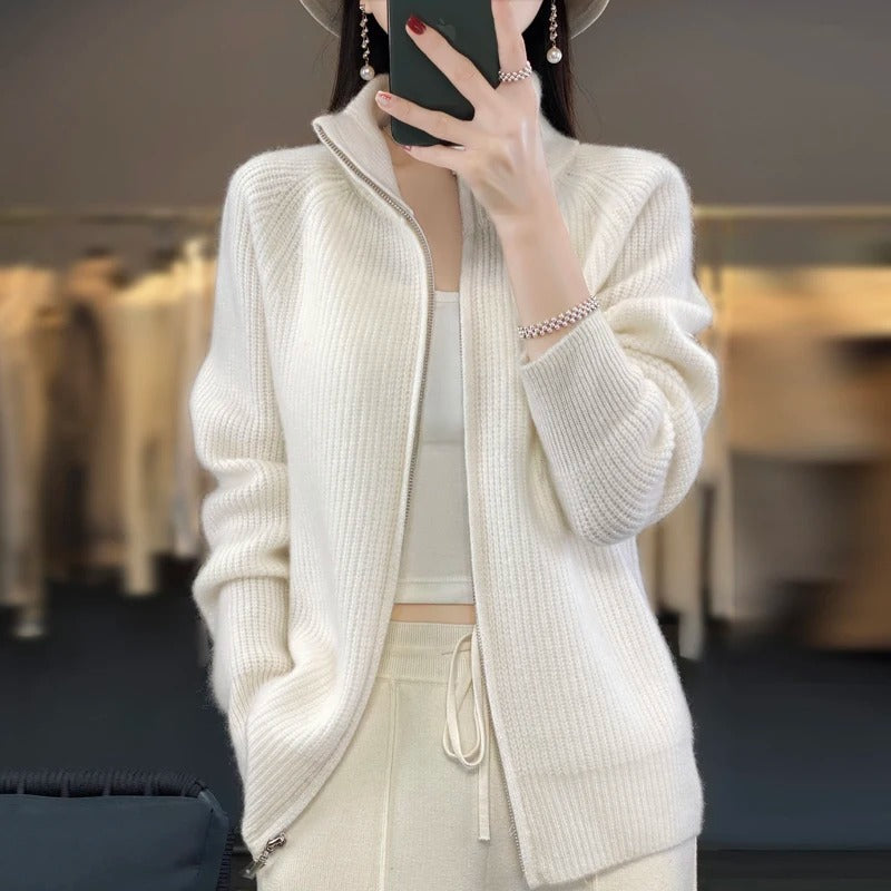 Michèle™ | Gilet zippé en pure laine